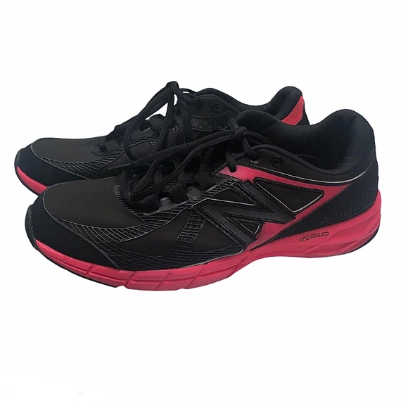 NEW BALANCE 877 WALKING SHOE BLACK & PINK SIZE 8.5 - Picture 2 of 16